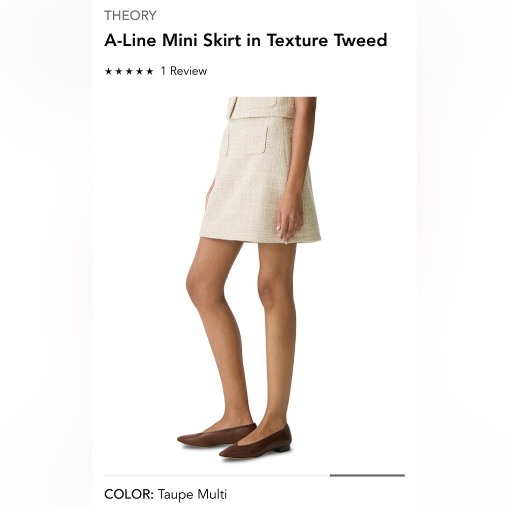 Theory Textured Tweed A-Line Mini Skirt